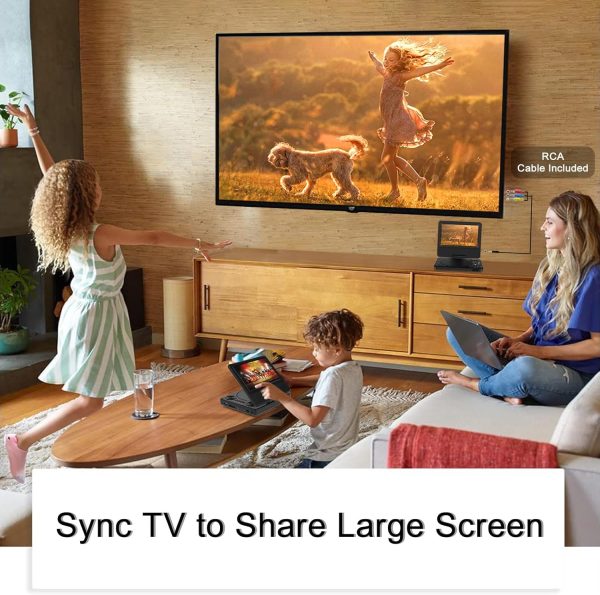 9.5" Portable DVD Player with 7.5" Swivel Display Screen, 5-Hour Built-in Rechargeable Battery, Car DVD Player for Kids and Car, Dual Speakers, Sync TV, Support SD Card/USB/Disc Regions Free - Image 8