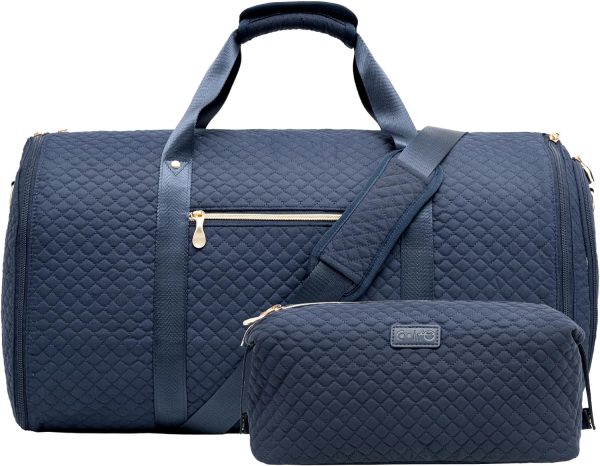 Garment Bag Carry On Convertible Travel Duffel Bag with Shoe Pouch Weekender Bag for Women Men 2 in 1 Hanging Suit Bag with Shoulder Strap Business Travel Bag
