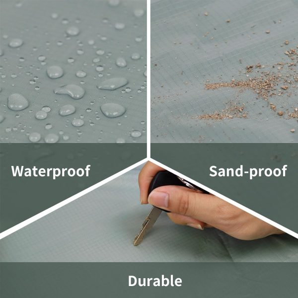 Frelaxy Pocket Picnic Blanket, Waterproof Beach Blanket, Compact Camping Blanket, Lightweight Outdoor Blanket for Beach Festival Camp Picnic Hiking Travel (Grey, 28'' x 47'') - Image 4