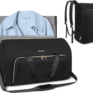 Garment Bags for Travel, Convertible Garment Bag with Detachable Hanging Suit Bag, Carry on Travel Duffel Bag with Shoulder and Backpack Straps, Luggage Dress Bag with 2 Shoes Cover, Men,Women