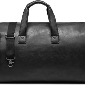 Garment Duffle Bags for Travel, Bukere Convertible Carry on Garment Duffel Bag for Men Women, Shoe Compartment, 2 in 1 Hanging Dress Suitcase Suit Travel Bags, Midnight Grey