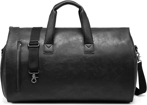 Garment Duffle Bags for Travel, Bukere Convertible Carry on Garment Duffel Bag for Men Women, Shoe Compartment, 2 in 1 Hanging Dress Suitcase Suit Travel Bags, Midnight Grey