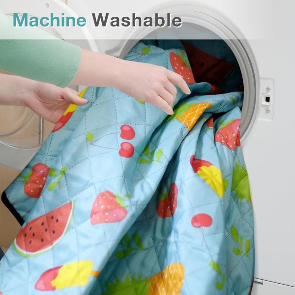 Picnic Blanket Extra Large 79" x 79", Washable Picnic Blankets, Camping Blanket with Portable Handle & Shoulder Strap - SummerFruits - Image 5