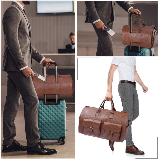 Convertible Travel Garment Bag,Carry on Garment Duffel Bag for Men Women - 2 in 1 Hanging Suitcase Suit Business Travel Bag - Image 6