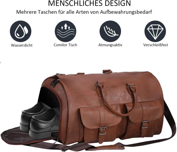 Convertible Travel Garment Bag,Carry on Garment Duffel Bag for Men Women - 2 in 1 Hanging Suitcase Suit Business Travel Bag - Image 7